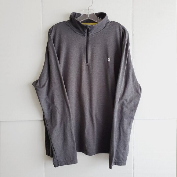 Polo Ralph Lauren Performance Quarter Zip Pullover Men XXL Gray Wicking Tech - Picture 2 of 11